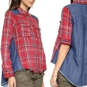 Free People XS Flannel Top